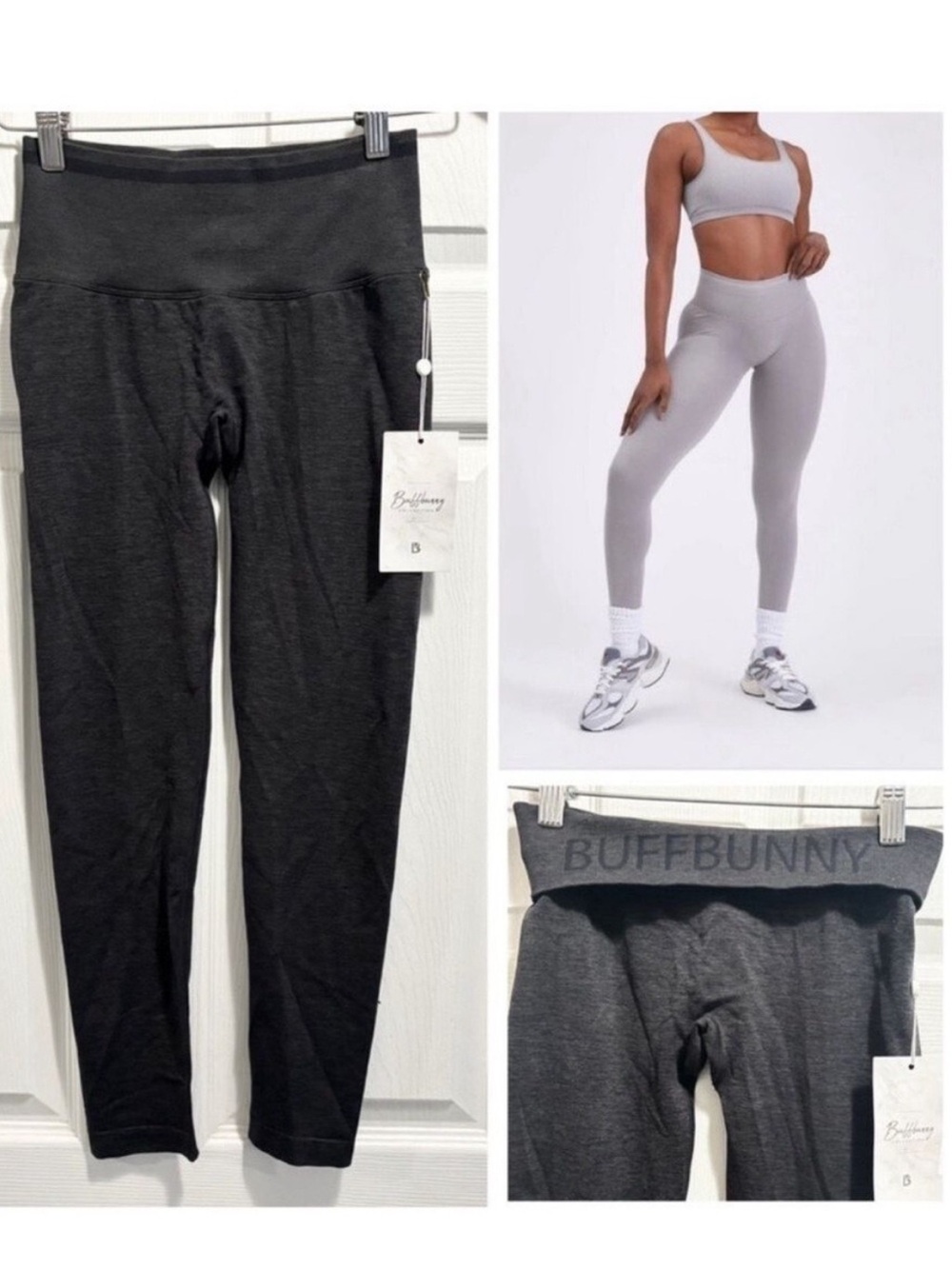 NWT Buffbunny BBL Seamless Leggings Butt Lift Charcoal Buff Bunny Size Small